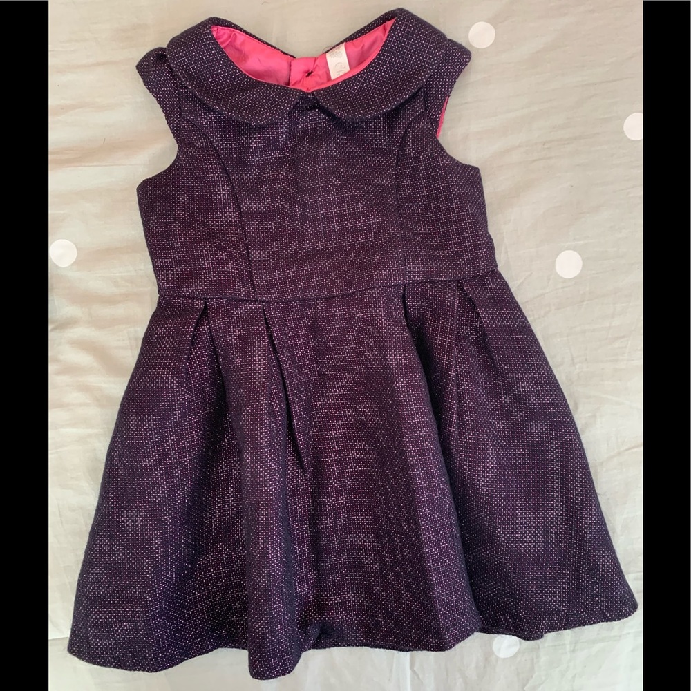 Euc girls black and pink metallic dress size 4T